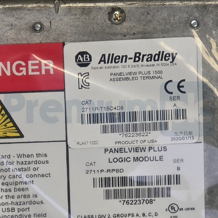 Allen-Bradley 2711P-T15C4D8 /A PanelView Plus 6 1500 Terminal Touch 15" 24V NSMP