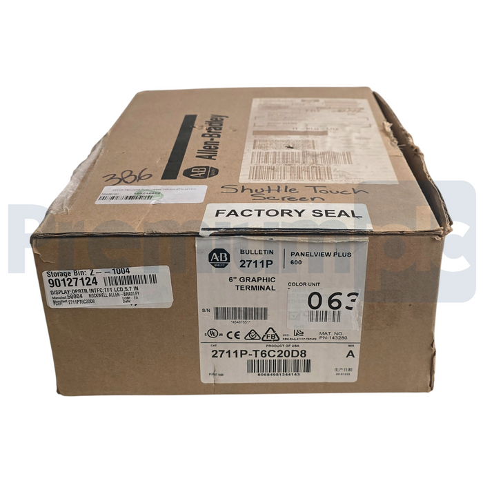 Allen Bradley 2711P-T6C20D8 /A PanelView Plus 6 600 Terminal Touch Screen NSMP