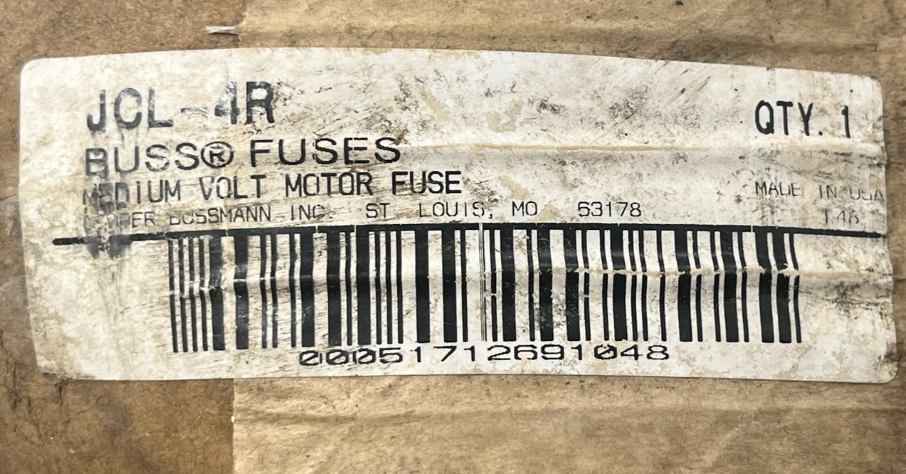 Cooper Bussmann JCL-4R Medium Voltage Fuse | 5.08kV 130A 50kA | JCL4R Motor Fuse