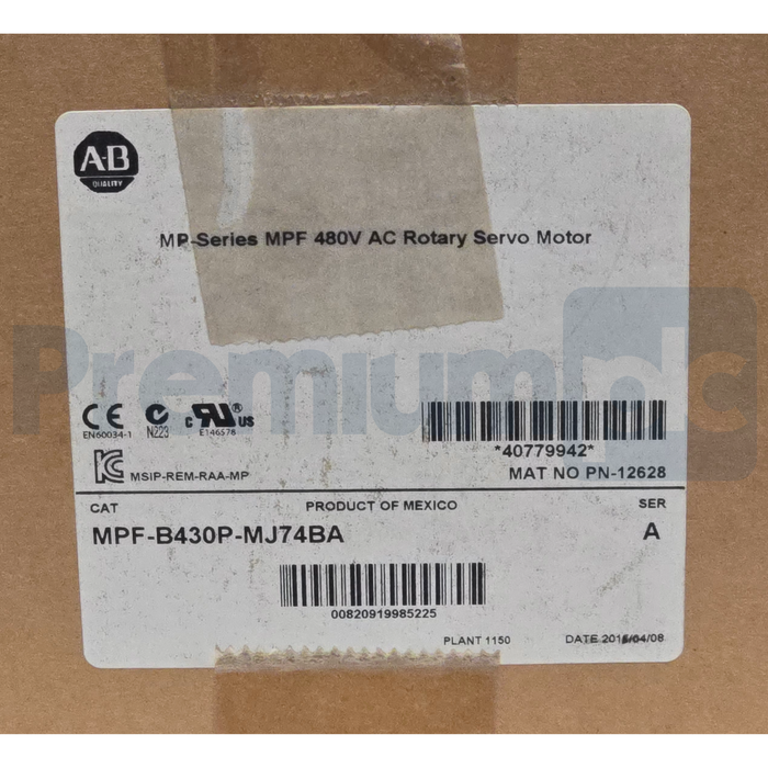 Allen Bradley MPF-B430P-MJ74BA /A MPF Food Grade Servo Motor 460V w/Brake NSMP