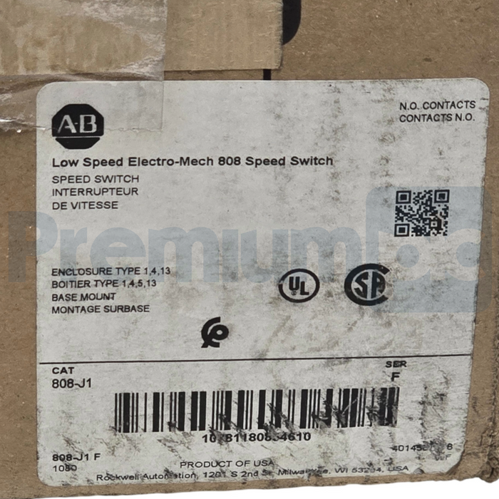 Allen Bradley 808-J1 /F Low Speed 808 Speed Switch Style-J 15-80 RPM 808J1 NSMP