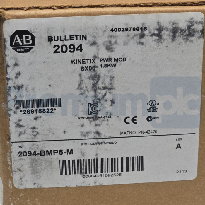 Allen-Bradley 2094-BMP5-M /A Kinetix 6X00 Power Module 1.8kW 460V 2094BMP5M NSMP