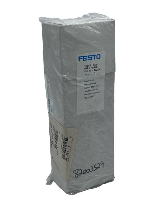 Festo SDE1-D10-G2-H18-C-P1-M8 Pressure Sensor 192030 0-10 Bar PNP Backlit LCD