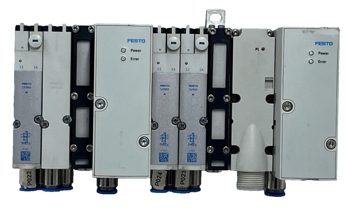FESTO ASSEMBLY: MPA-S Manifold 2x VPPM-6TA Valves 3x VMPA2 Solenoids 7/8" Supply