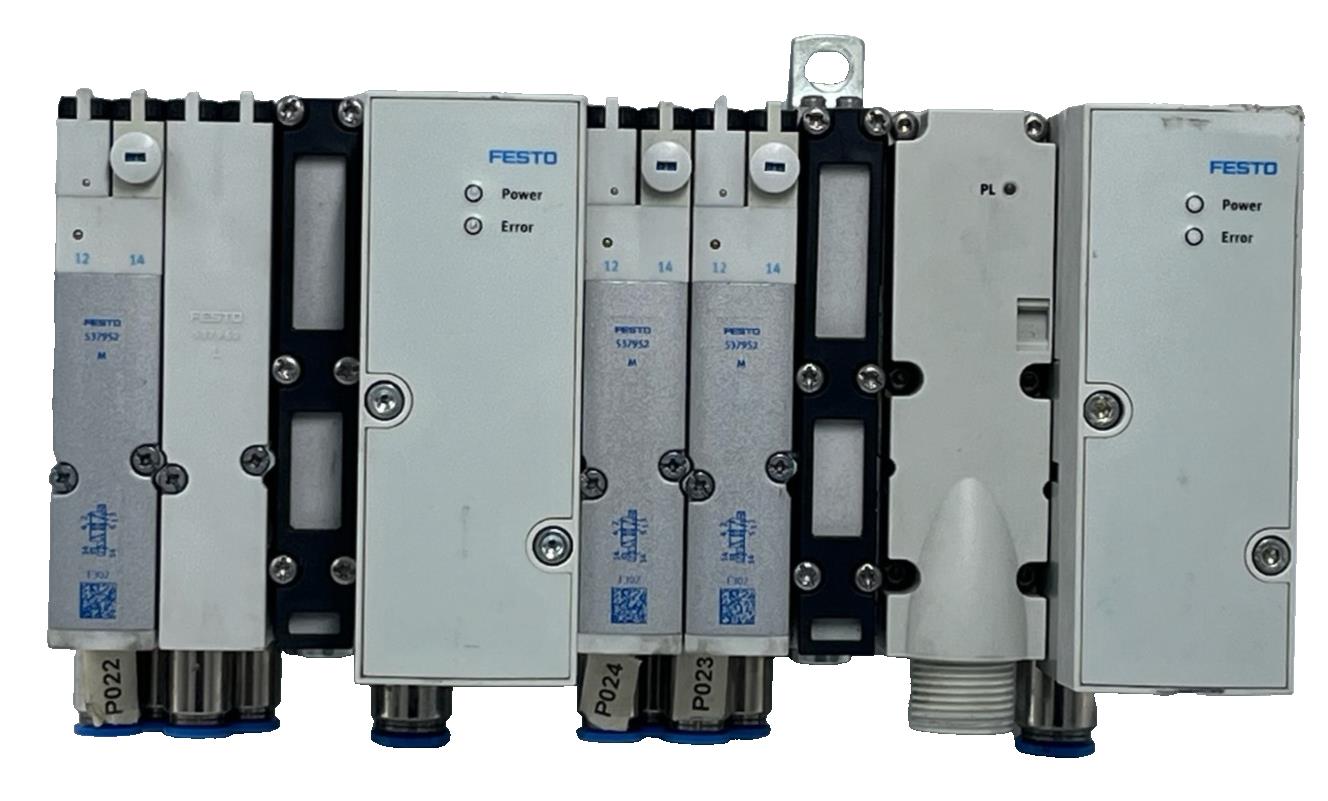 FESTO ASSEMBLY: MPA-S Manifold 2x VPPM-6TA Valves 3x VMPA2 Solenoids 7/8" Supply