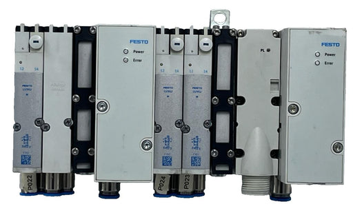 FESTO ASSEMBLY: MPA-S Manifold 2x VPPM-6TA Valves 3x VMPA2 Solenoids 7/8" Supply