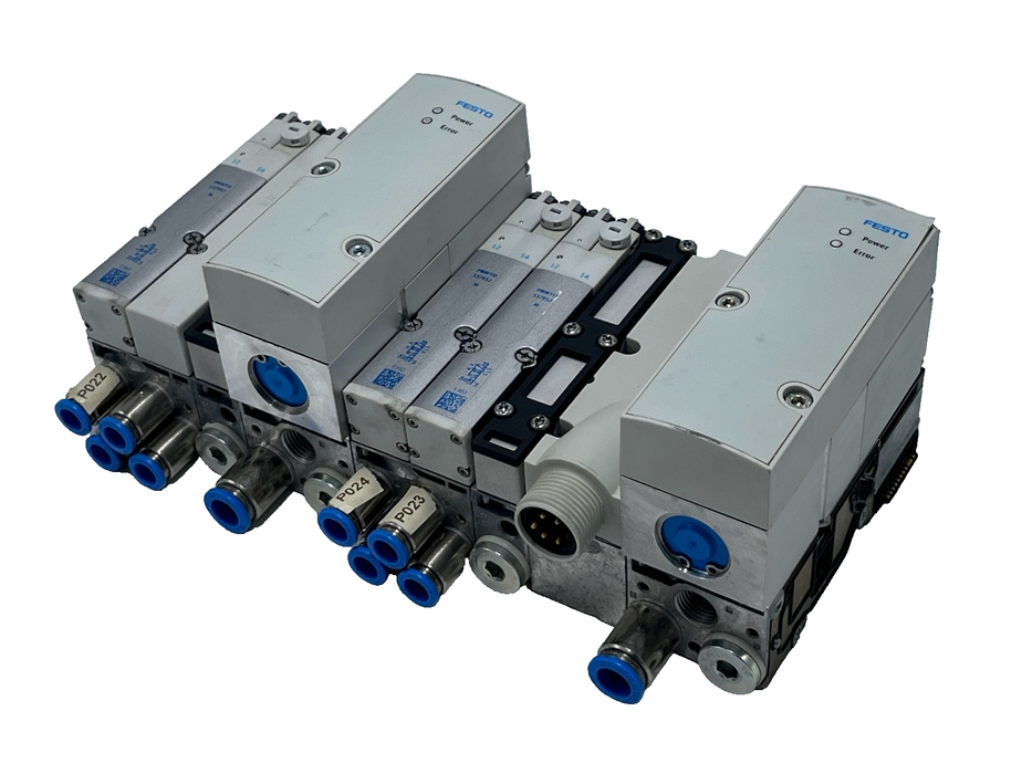 FESTO ASSEMBLY: MPA-S Manifold 2x VPPM-6TA Valves 3x VMPA2 Solenoids 7/8" Supply