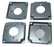 Lot of 4 RACO 812C 2-GFCI 6.5 cu. in. Steel Square Exposed Work Covers - NEW