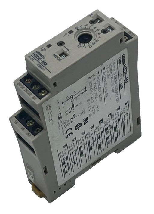 Omron H3DE-M2 Multi-Function Timer Relay 24-230V AC/DC DPDT DIN Rail Mount