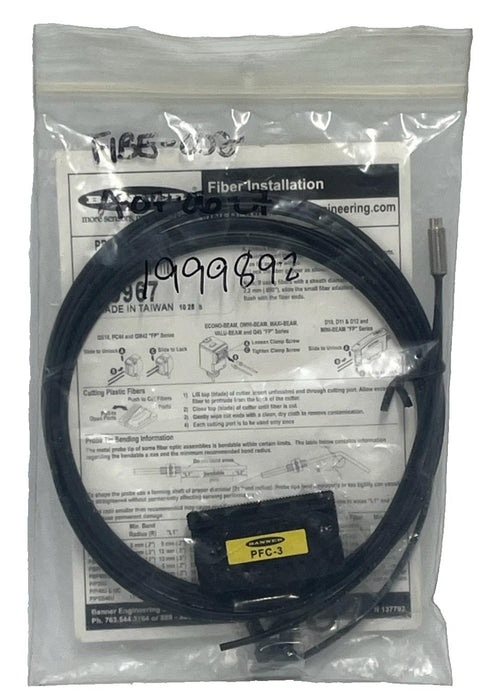 Banner Engineering PBT46U Diffuse Plastic Fiber Optic Cable 25967 M6 Thread