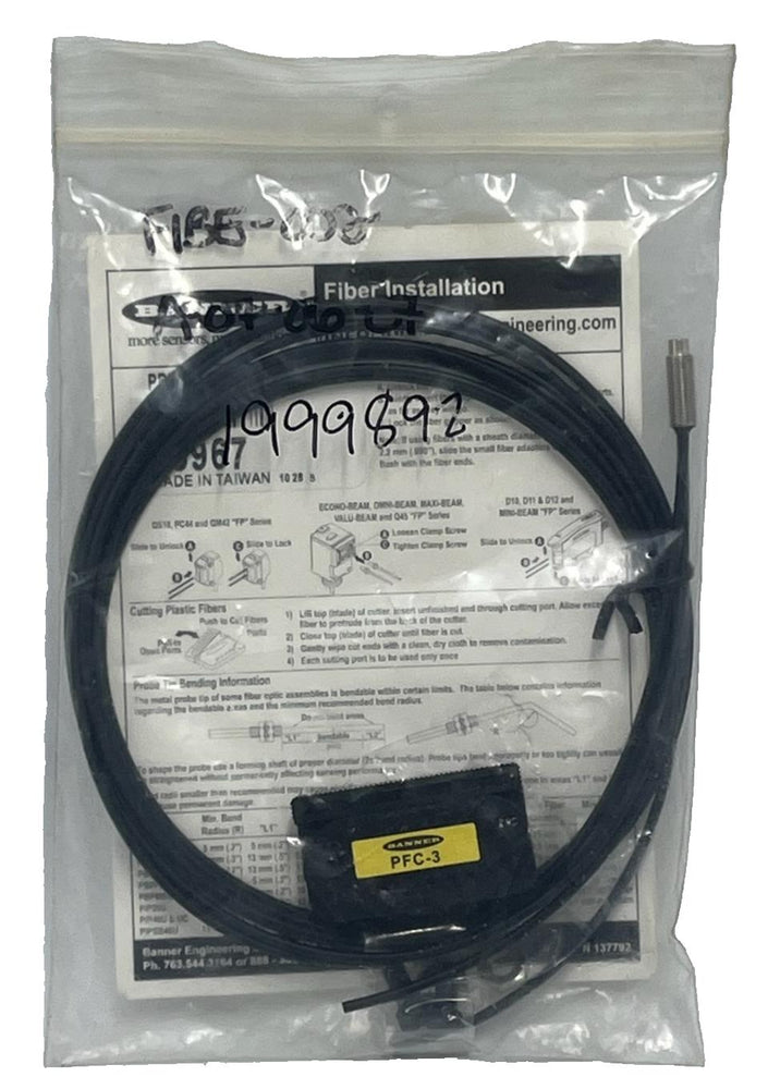 Banner Engineering PBT46U Diffuse Plastic Fiber Optic Cable 25967 M6 Thread