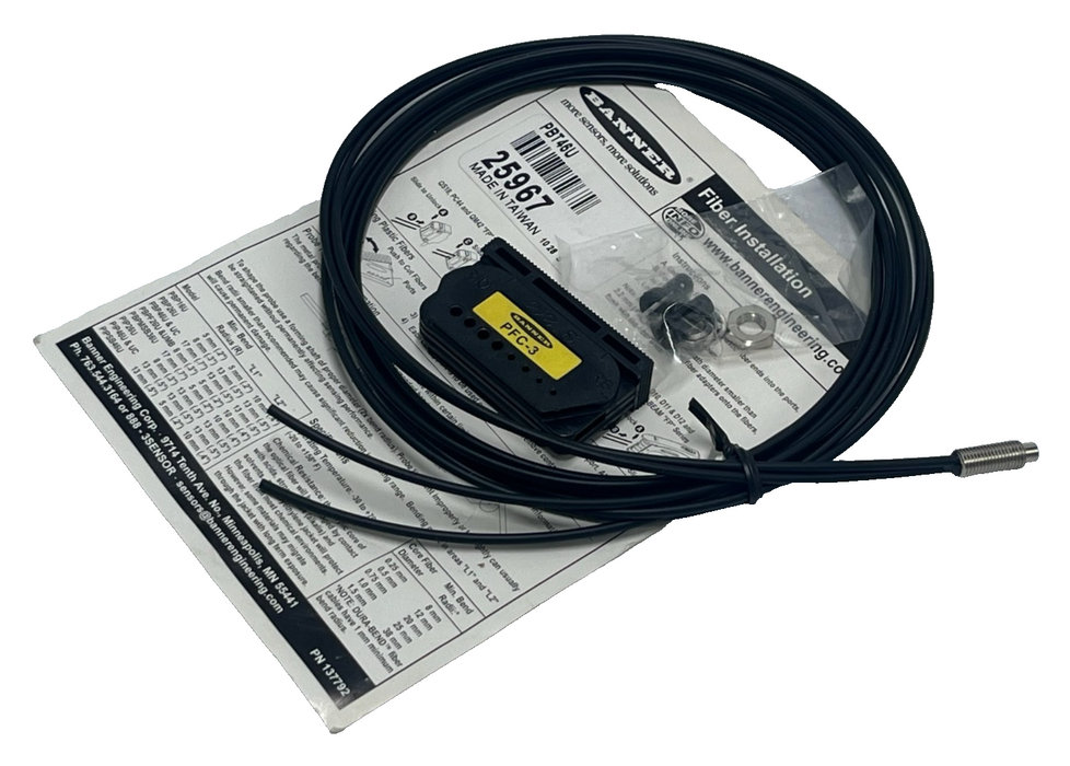 Banner Engineering PBT46U Diffuse Plastic Fiber Optic Cable 25967 M6 Thread