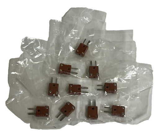 Lot of 10 Marlin Type K Thermocouple Connectors | Flat Pin Male | Red 800°F Max