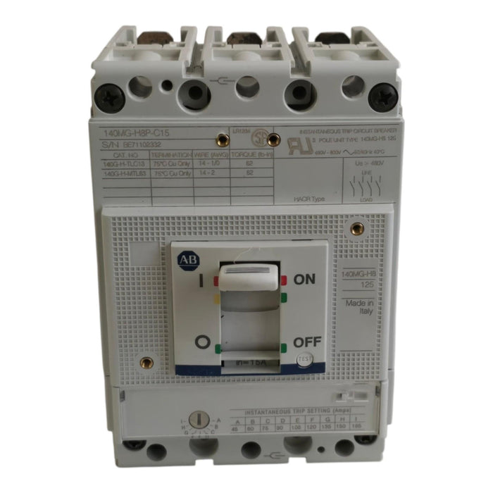 Allen-Bradley 140MG-H8P-C15 /A Motor Circuit Protector MCP 15A 3P 65kA 480V NSMP