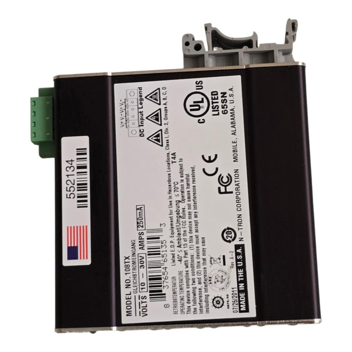 Red Lion N-Tron 108TX Industrial Ethernet Switch 8-Port 10/100BaseTX DIN Rail