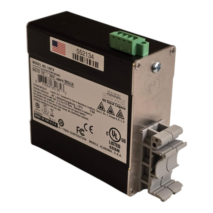 Red Lion N-Tron 108TX Industrial Ethernet Switch 8-Port 10/100BaseTX DIN Rail