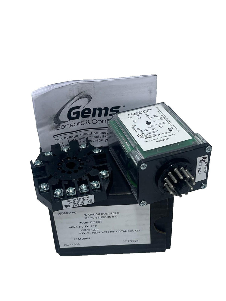 Warrick Gems 16DMC1A0 Level Control Relay DPDT 26K Sensitivity 120V 11-Pin - New