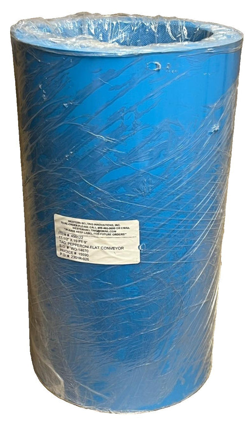 Western Belting 450122 FB3BLES PURclean Conveyor Belt Blue 17-1/2" x 19' 9" NEW