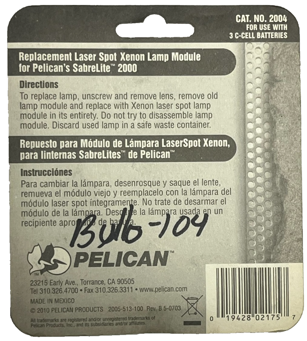 Lot of 2 Pelican 2004 SabreLite 2000 Replacement Lamp Modules Xenon - New