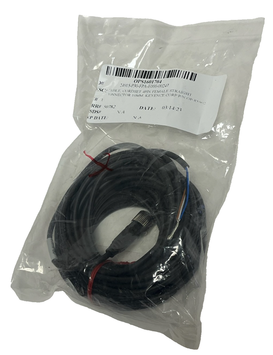 NEW Keyence OP-85502 Connector Cable | M12 4-Pin Straight 10m PVC Cordset