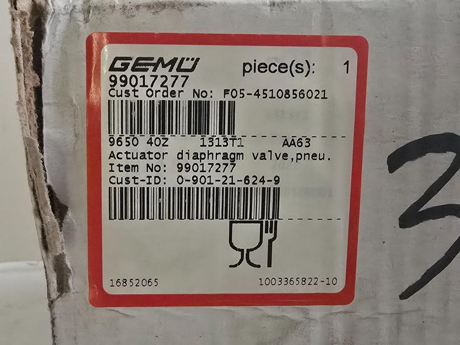 GEMU 9650 40Z 1313T1 AA63 | 99017277 Diaphragm Valve Actuator Krones 0901216249