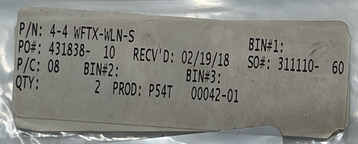 LOT OF 4 Parker 4-4 WFTX-WLN-S Triple-Lok Fittings | 1/4" JIC x 1/4" NPT Male