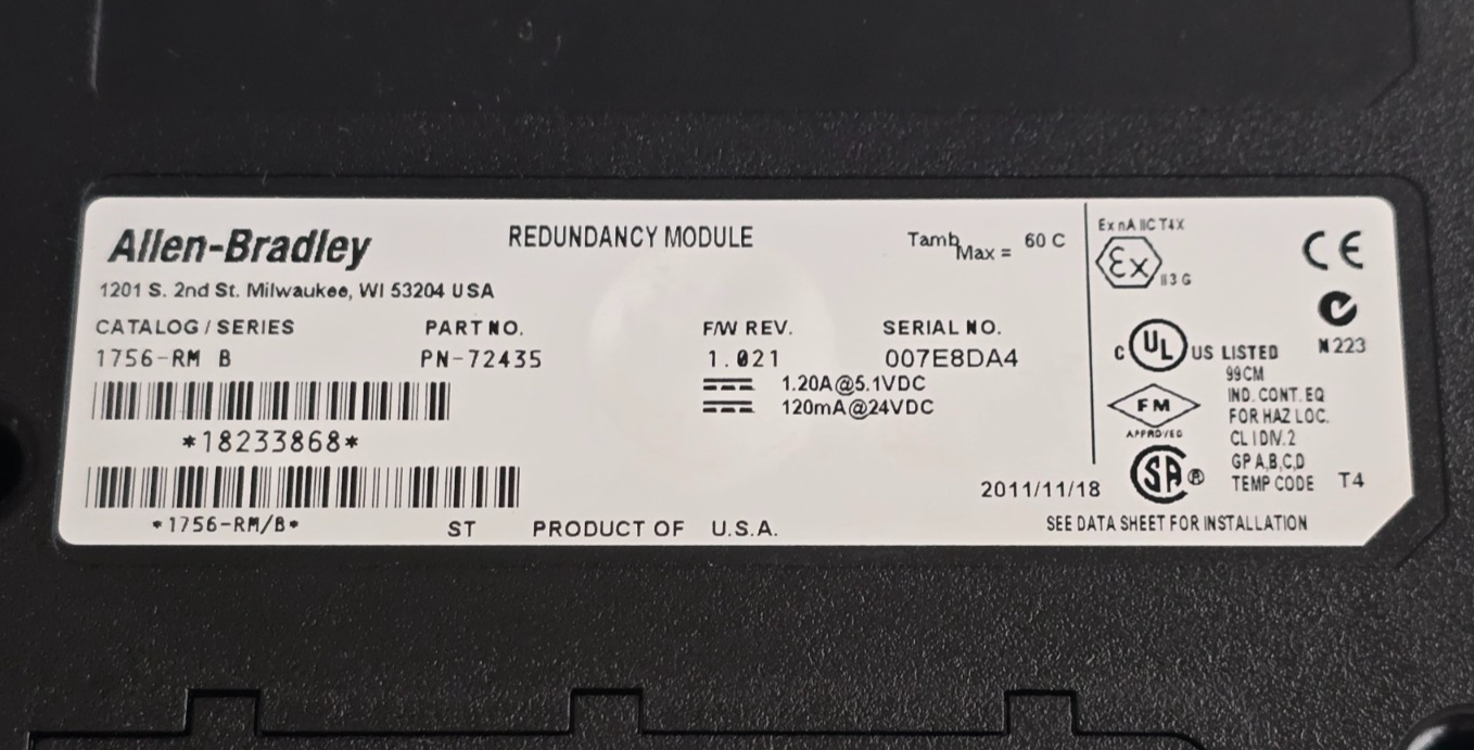 Allen-Bradley 1756-RM /B ControlLogix Redundancy Module 1756RM NSNP (read)