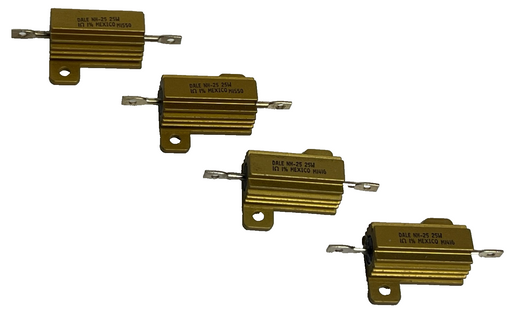 Lot of 4 Dale NH-25 25W 1 Ohm 1% Non-Inductive Wirewound Resistor New Surplus