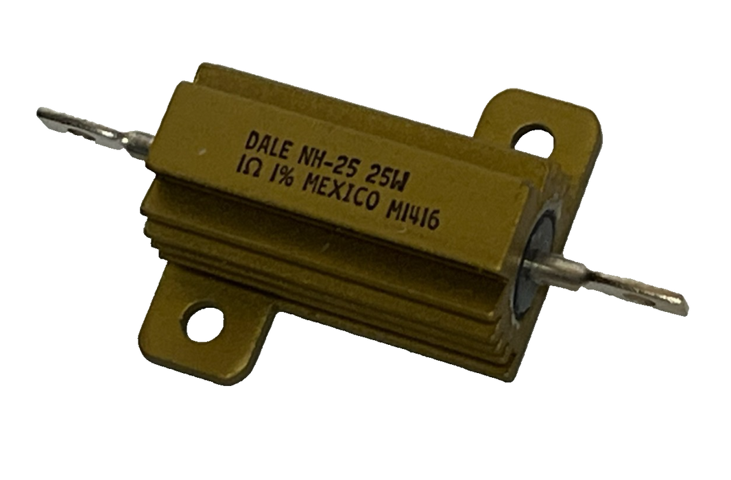 Lot of 4 Dale NH-25 25W 1 Ohm 1% Non-Inductive Wirewound Resistor New Surplus
