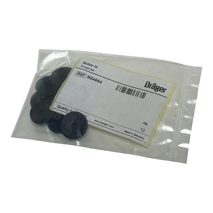 Lot of 10 Dräger R54664 Button Black for FPS 7000 Mask - New Sealed Bag