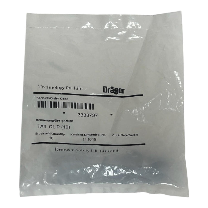 Lot of 10 Dräger 3338737 Tail Clip for Plus LDV SCBA  New Surplus Factory Sealed