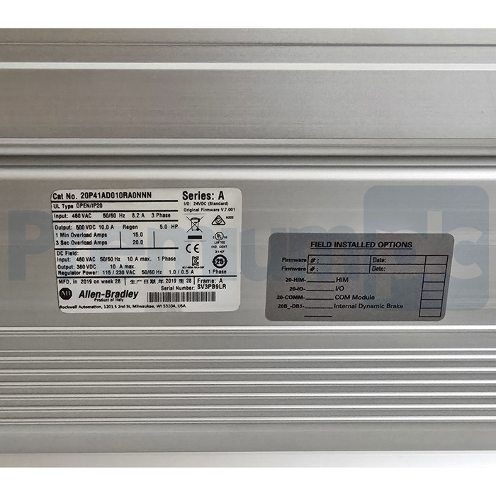 Allen-Bradley 20P41AD010RA0NNN /A PowerFlex DC Drive 5HP 460VAC 3PH w/HMI USPI