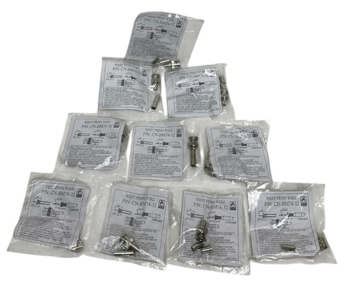 (10) West Penn CN-BM74-32 4-Piece BNC Crimp Connectors for RG59 - NSMP