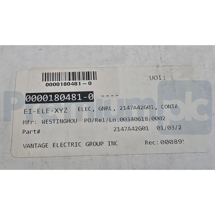 Westinghouse / Eaton 2147A42G01 Contact Kit 3-Pole 400A for Ampgard Type LF GF