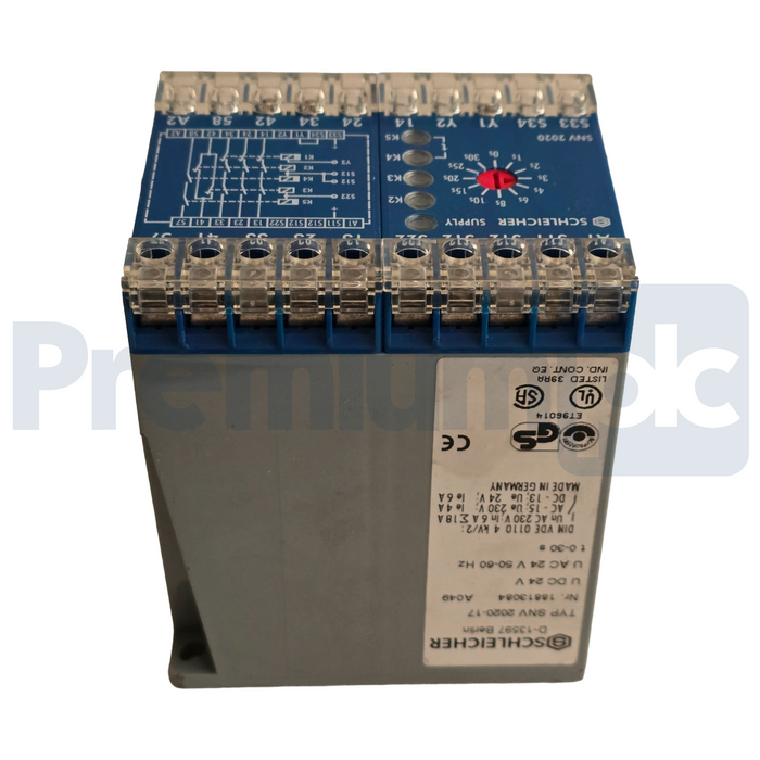 Schleicher SNV 2020-17 | 18813084 Safety Relay 24V AC/DC 0-30s Delay SNV2020-17