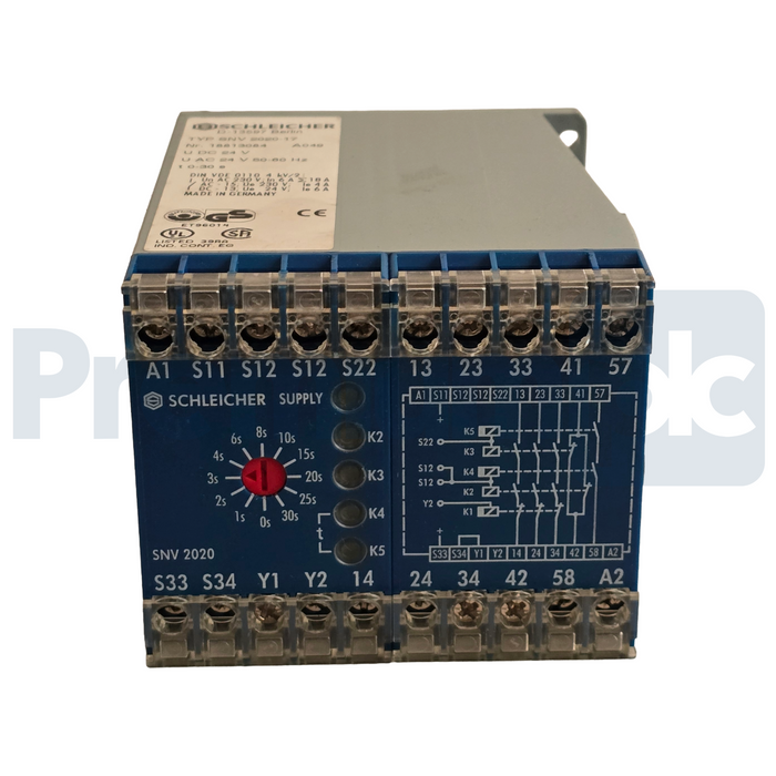 Schleicher SNV 2020-17 | 18813084 Safety Relay 24V AC/DC 0-30s Delay SNV2020-17