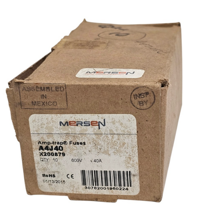 BOX OF 10 MERSEN FERRAZ SHAWMUT A4J40 AMP TRAP FUSES