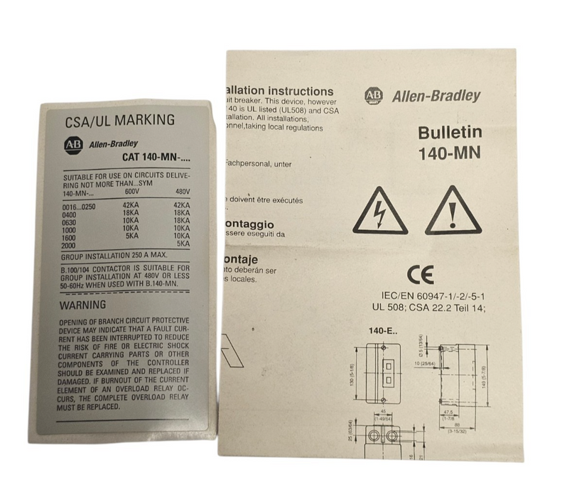 NIB ALLEN BRADLEY 140-MN-0160 STARTER MOTOR PROTECTOR 1-1.6 AMP SERIES. D