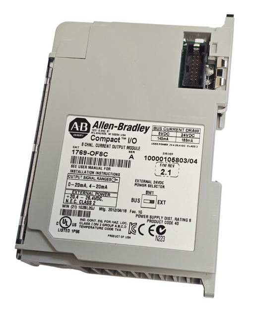 USED ALLEN BRADLEY 1769-OF8C /A COMPACT I/O OUTPUT MODULE SER. A F/W REV. 2.1