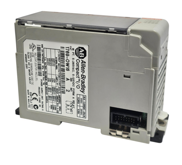ALLEN BRADLEY 1769-OW16 /A CompactLogic I/O 16PT RELAY OUTPUT MODULE REV. 2