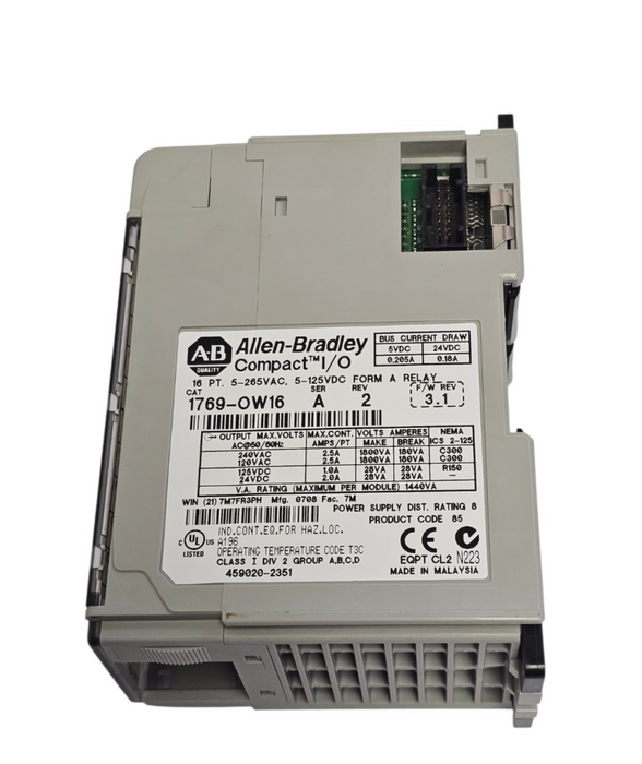 ALLEN BRADLEY 1769-OW16 /A CompactLogic I/O 16PT RELAY OUTPUT MODULE REV. 2