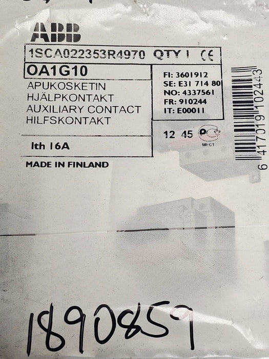 LOT OF 3 NEW ABB 1SCA022353R4970 AUXILIARY CONTACTS OA1G10