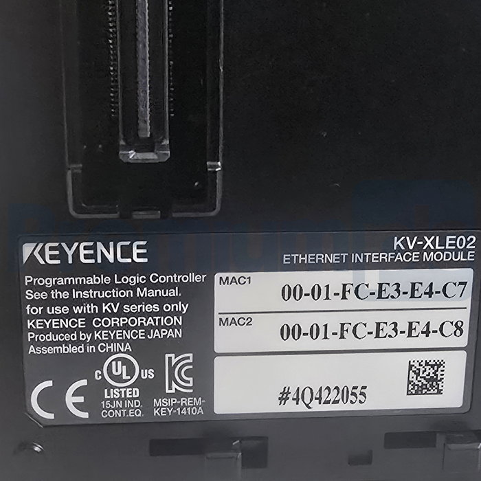 Keyence KV-XLE02 | KVXLE02 Dual-Port EtherNet Communication Unit | 1Gbps NSMP