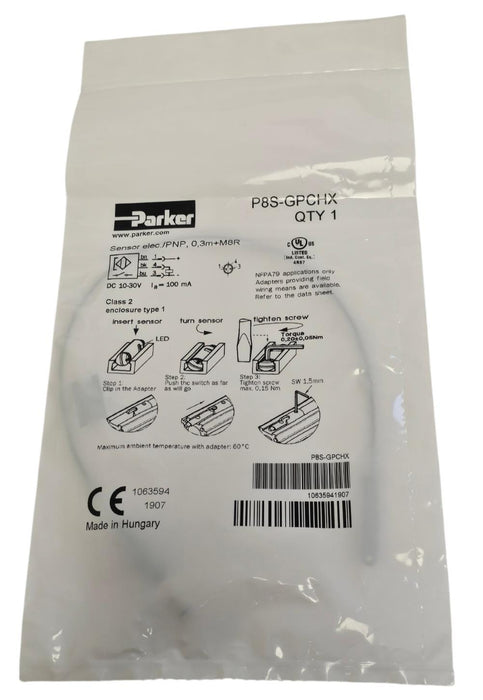 NEW PARKER P8S-GQCHX FLOW SENSOR PS8GQCHX 10...30V