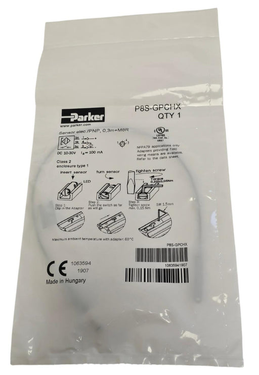 NEW PARKER P8S-GQCHX FLOW SENSOR PS8GQCHX 10...30V