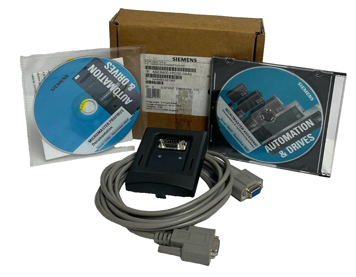 Siemens 6SE6400-1PC00-0AA0 MICROMASTER 4 PC-Inverter Connection Kit W/ Software