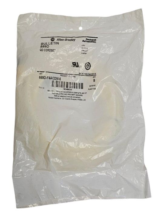 NEW ALLEN BRADLEY 889D-F4ACDM-5 QD CORDSET 4-PIN 5M SER. B 889DF4ACDM5