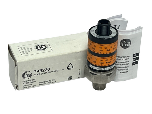 ifm PK6220 Pressure Sensor Switch PK-400-SFN14-HCPKG/US/W NEW SURPLUS