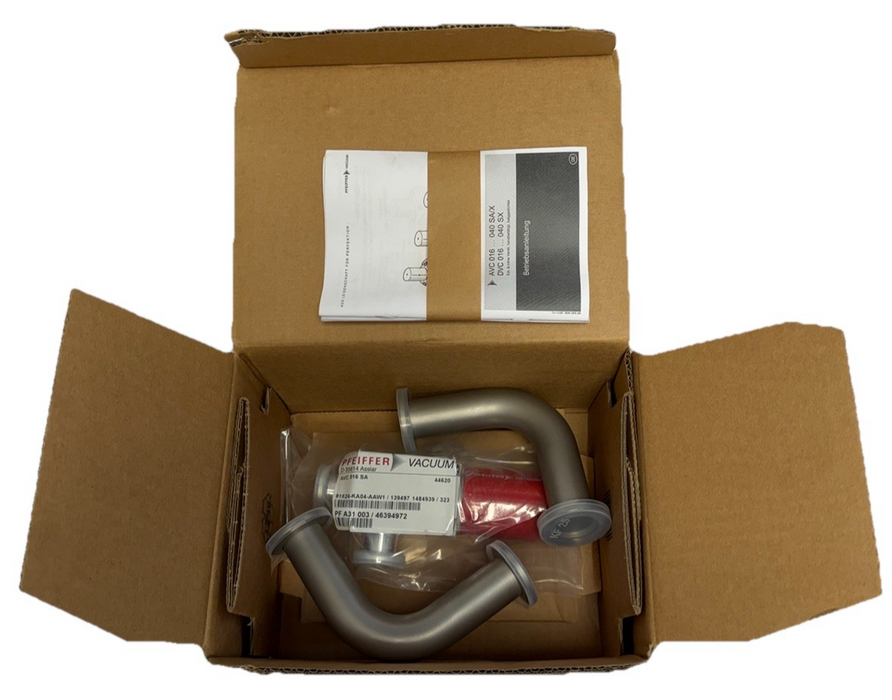 NIB PFEIFFER VACUUM AVC 016 SA MANUALLY ACTUATED ANGLE VALVE PF A31 003 NSMP