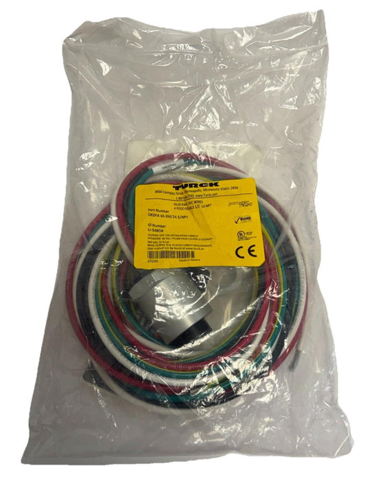 NEW TURCK GKDFA 40-3M/14.5/NPT RECEPTACLE ID NUMBER: U-54856 / 3 METERS